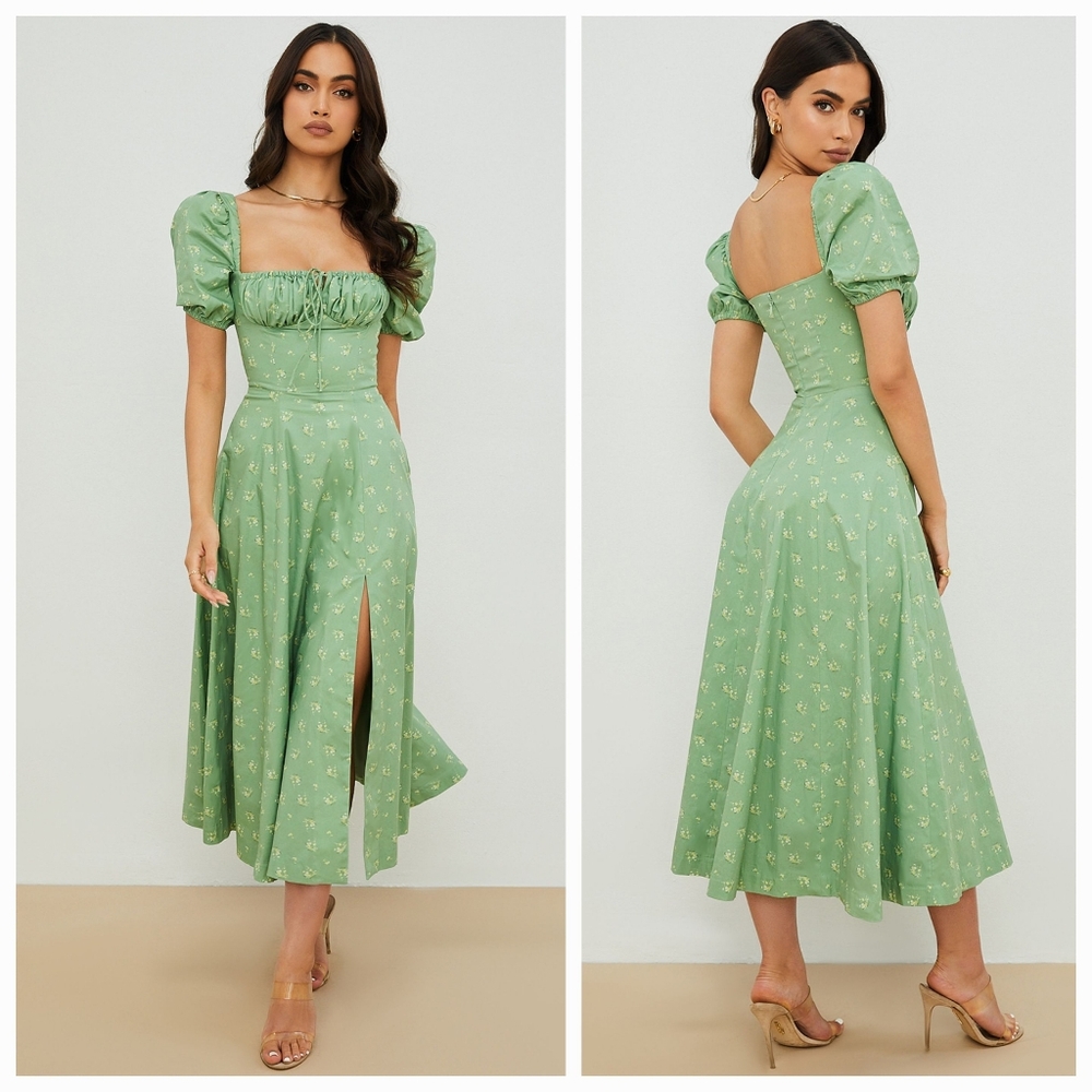 House of CB London Dress Tallulah Olive Floral Size XS